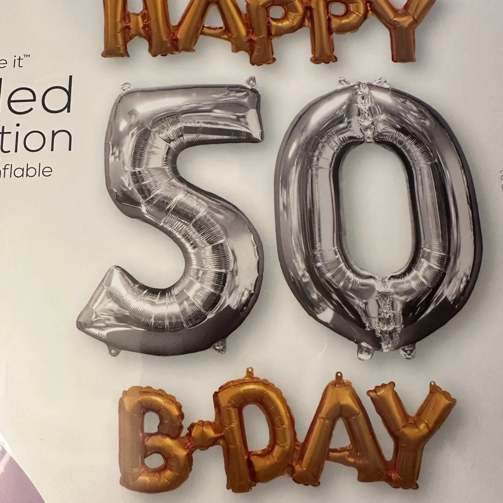 50th Birthday Decorations Balloons Party Gold Black Silver Foil Man Woman 9